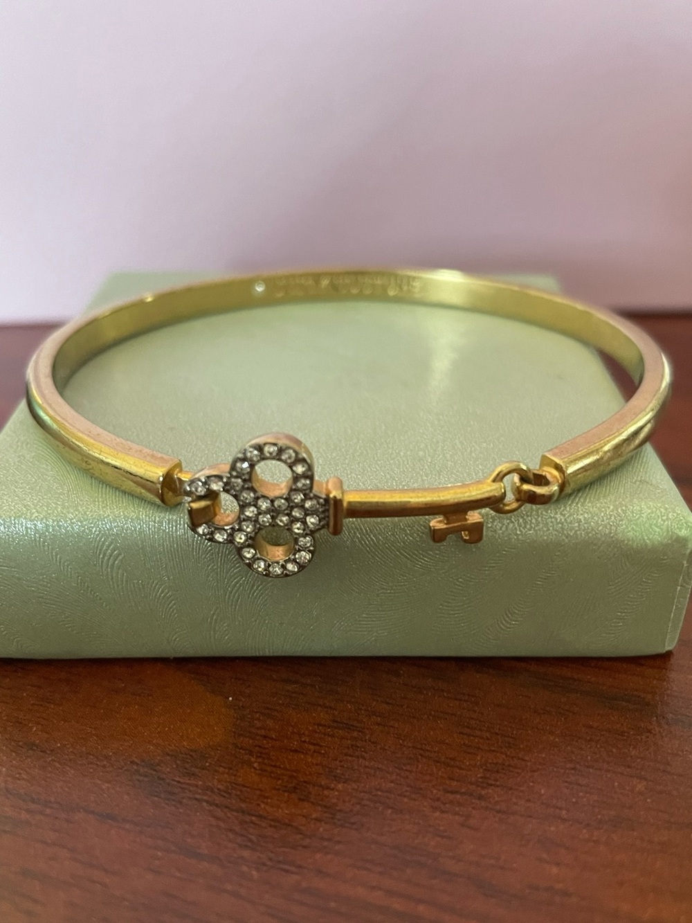 Juicy Couture Gold Key Crystal Bangle Bracelet - Retired 2000s y2k